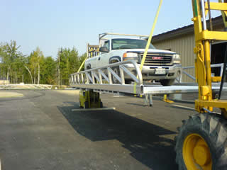 Truck on aluminum gangway