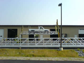 Sideview truck on aluminum gangway, 12 feet up