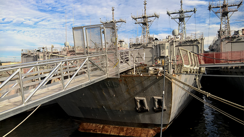 Transportation of floating walkway